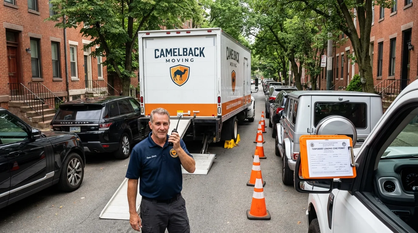 City street loading permit setup in Ridgefield, NJ